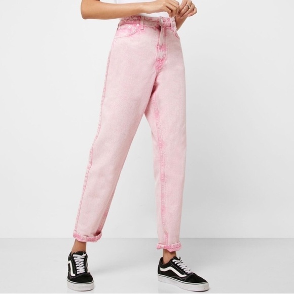 NWT TOPSHOP PINK MOM JEANS 14​​​ - Picture 1 of 5